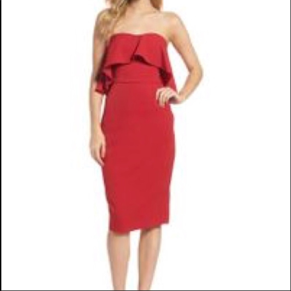New Chelsea28 Jester ruffle strapless dress size6